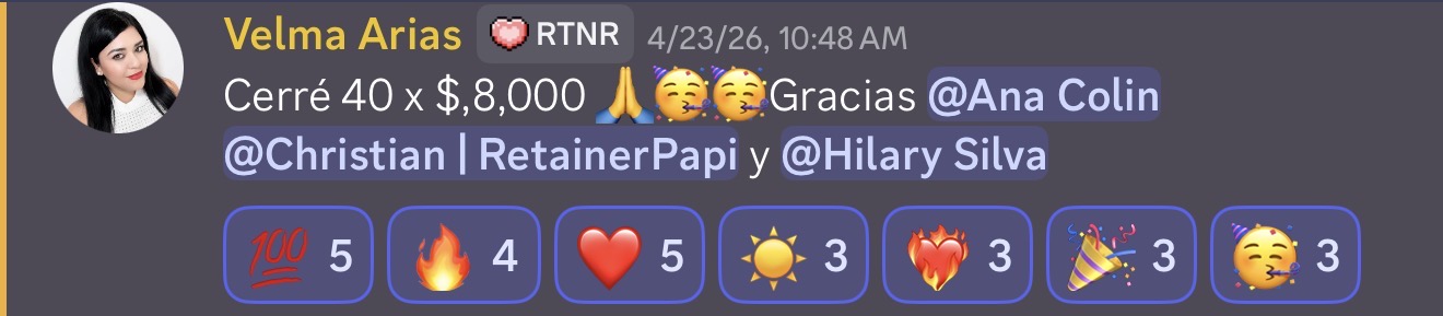 Velma cierra y agradece al equipo que la acompañó.